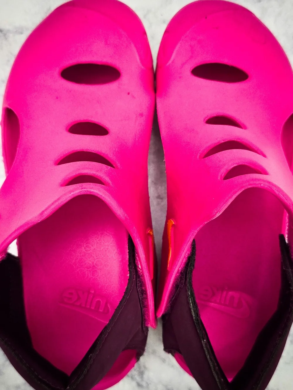 Nike Aqua Swoosh Kids Sandals - Pink - Size 2Y